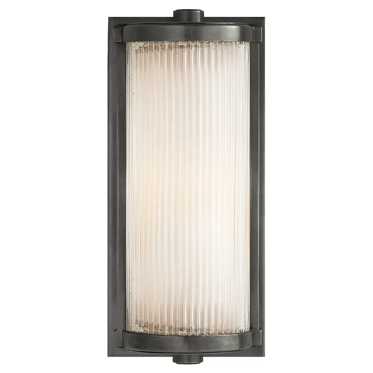 Visual Comfort Dresser Short Frosted Glass Sconce - Bronze