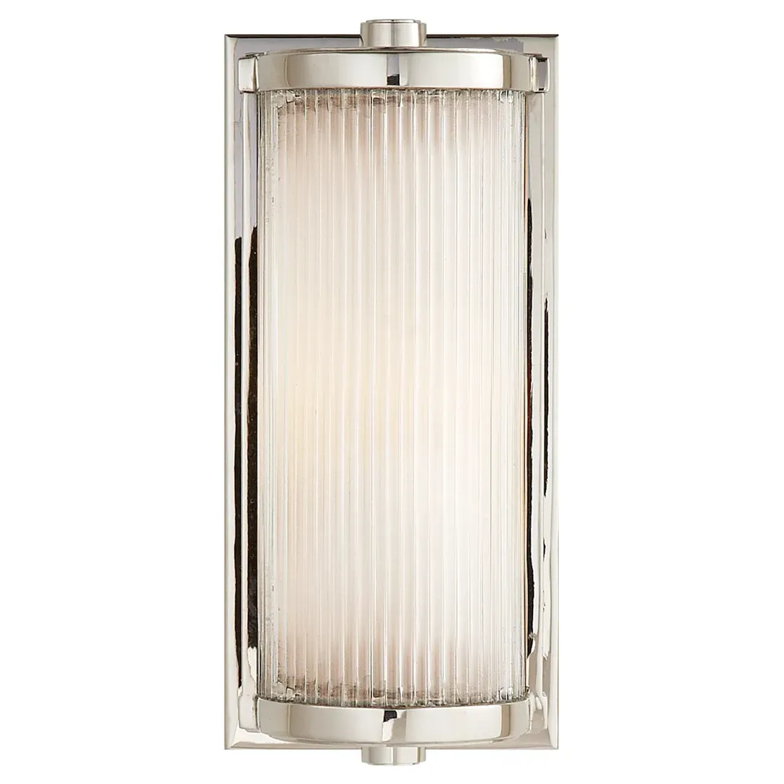 Visual Comfort Dresser Short Frosted Glass Sconce - Polished Nickel