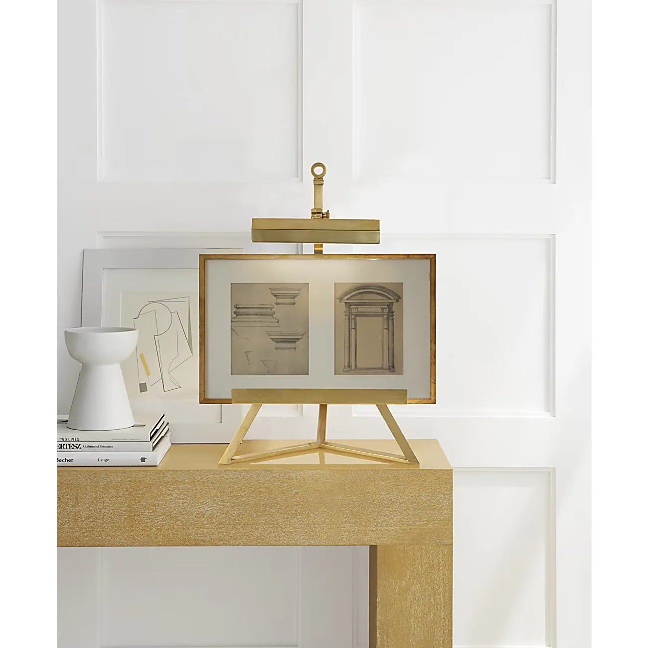 Visual Comfort Estelle Triangle Display Lamp - Natural Brass