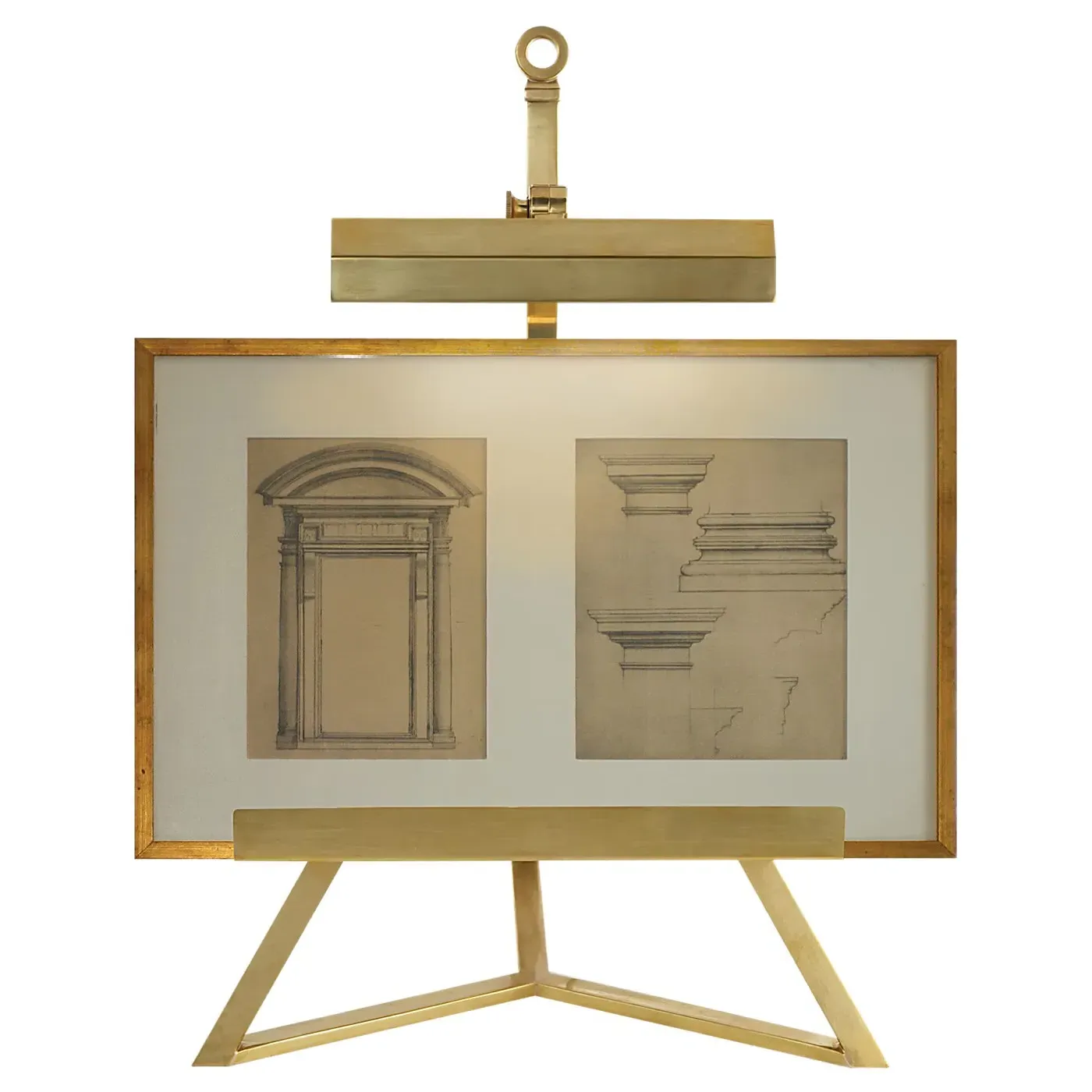 Visual Comfort Estelle Triangle Display Lamp - Natural Brass