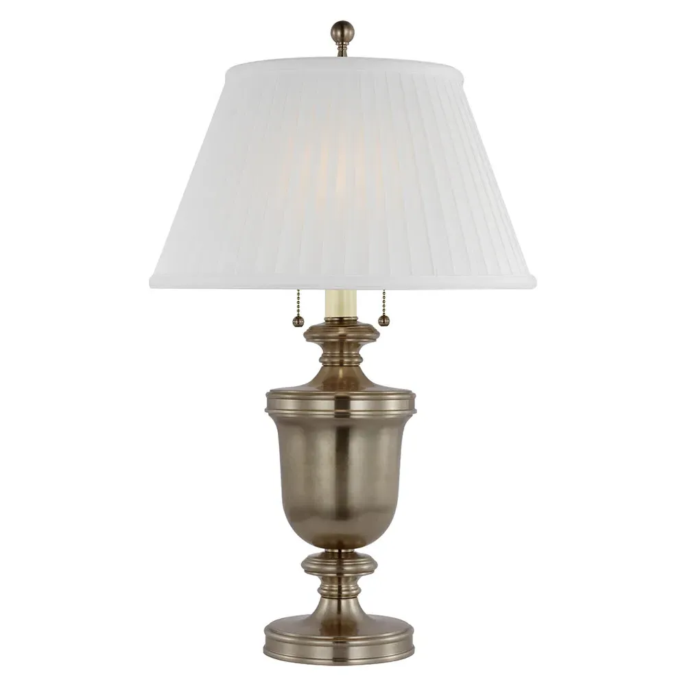 Visual Comfort Regency Round Table Lamp - Antique Nickel, Metal image