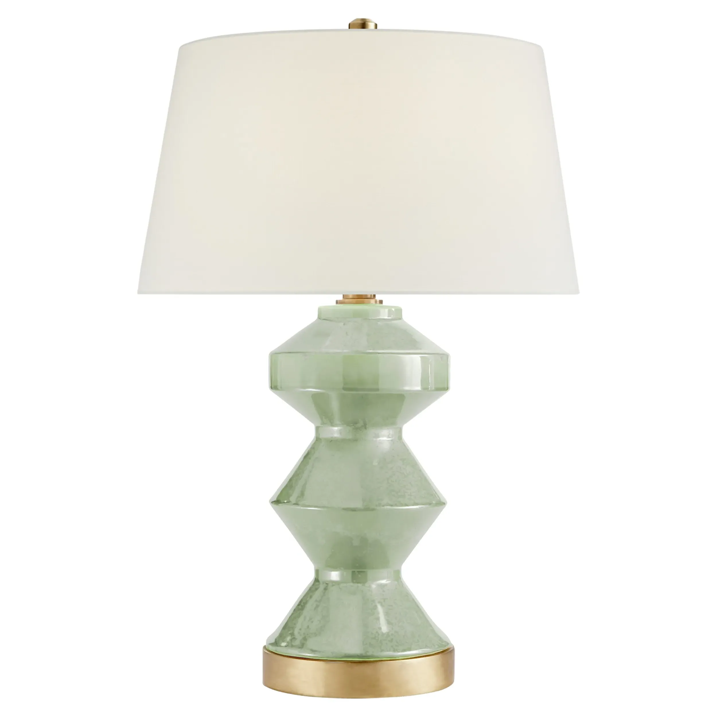 Weller Zigzag Table Lamp - Shellish Kiwi, Ceramic