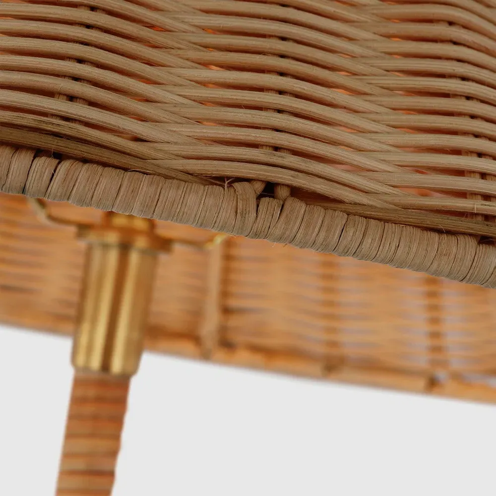 Wimberley Wicker Wrapped Floor Lamp - Natural, Brass