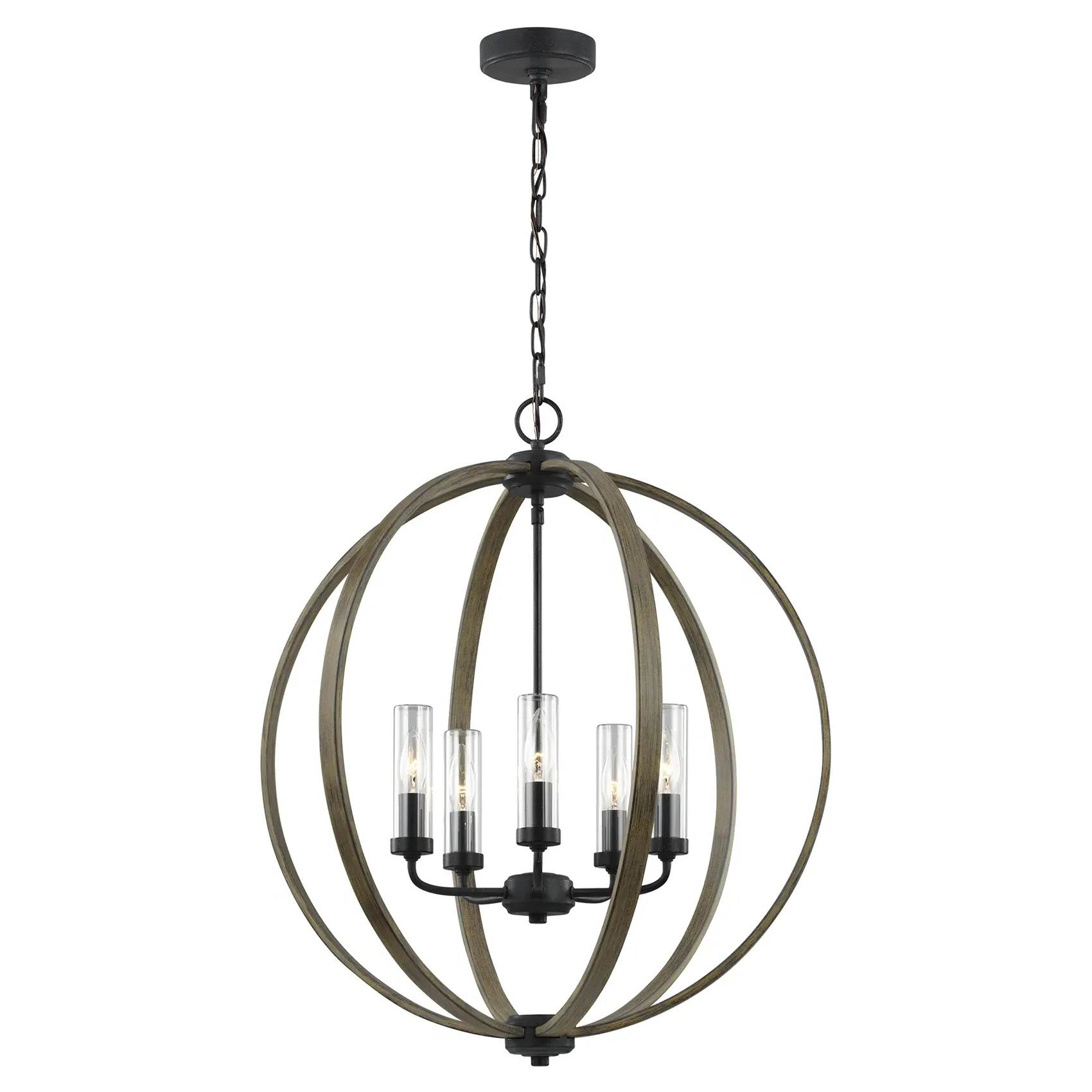 Allier Outdoor Chandelier - Brown, Steel image