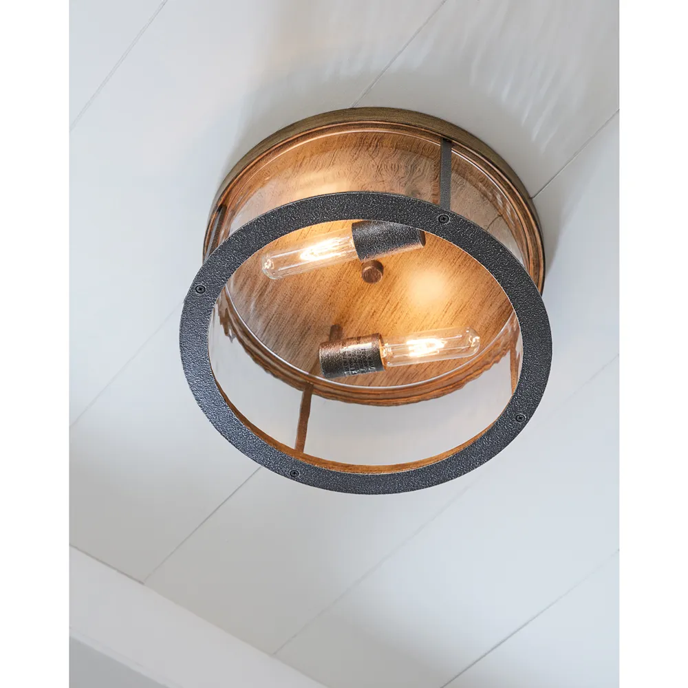 Angelo Flush Mount - Weathered Oak, Steel