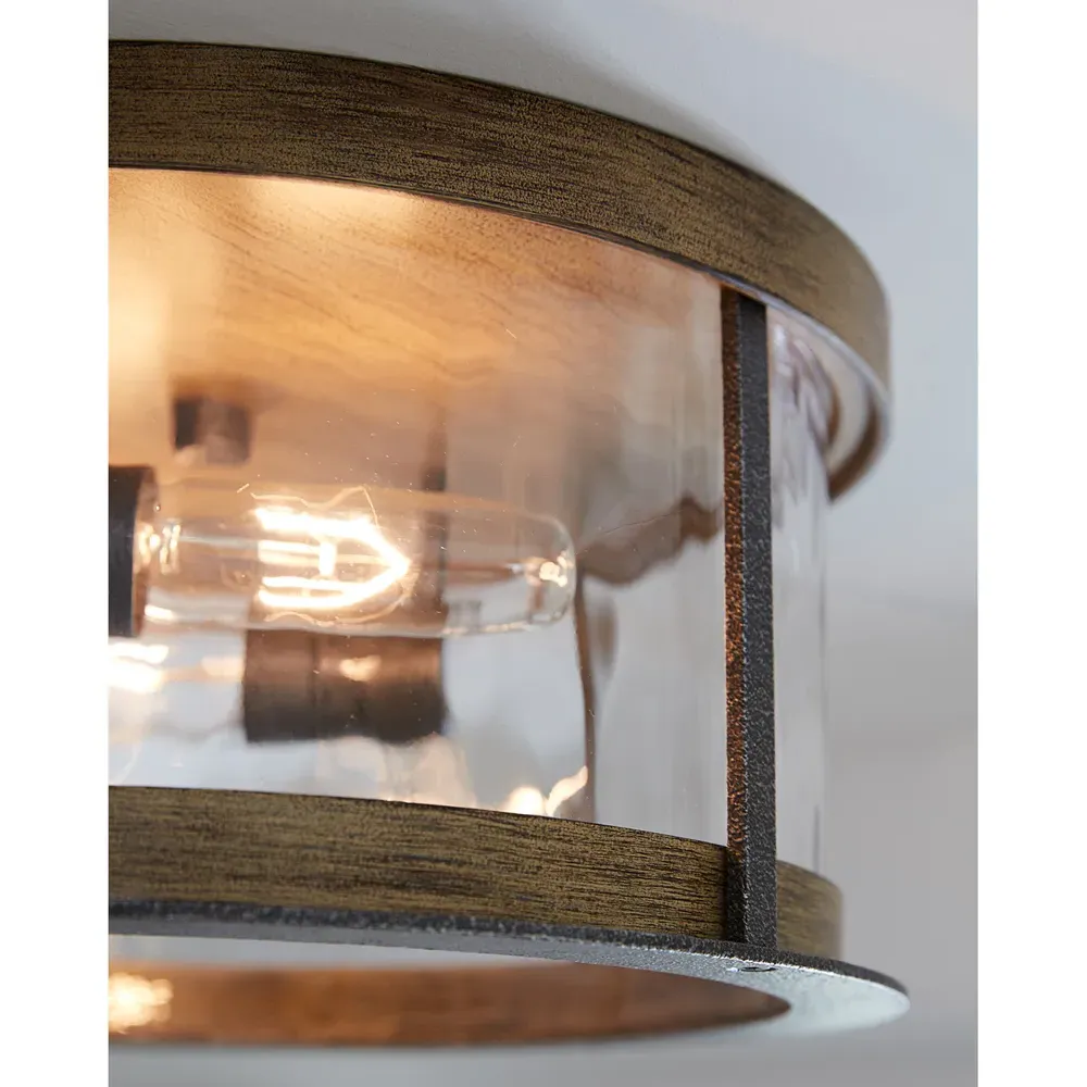 Angelo Flush Mount - Weathered Oak, Steel