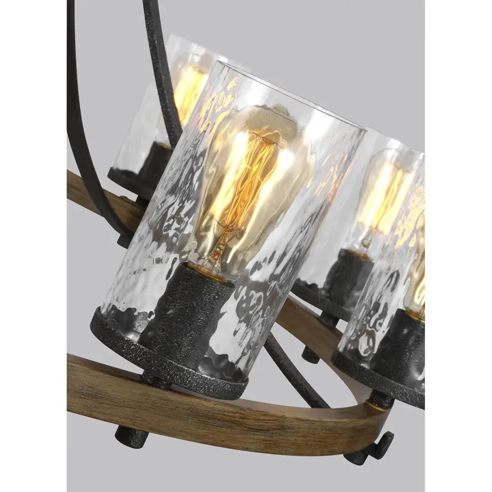 Angelo Large Chandelier - Weathered Oak, Steel