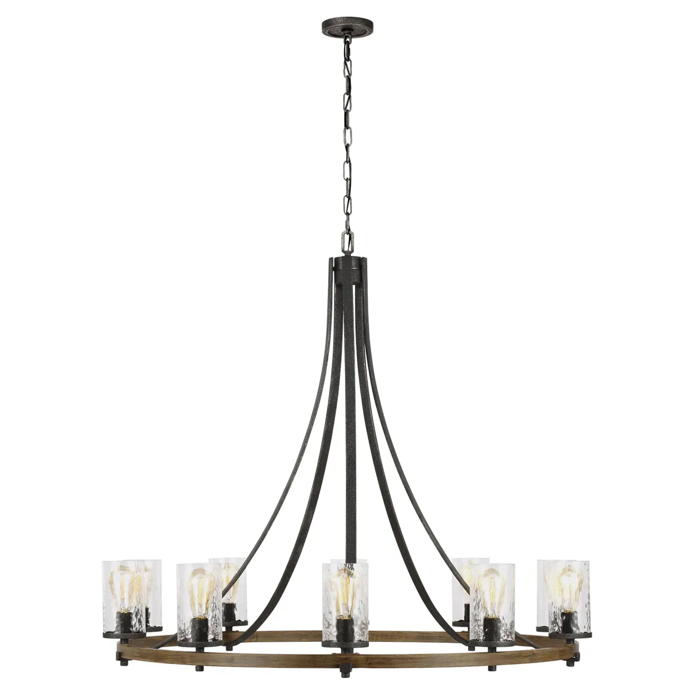 Angelo Large Chandelier - Weathered Oak, Steel