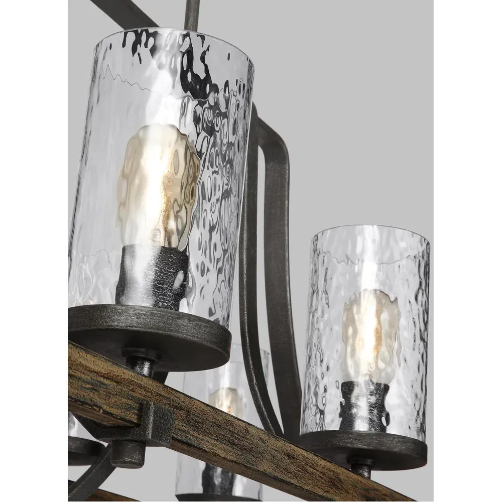 Angelo Linear Chandelier - Weathered Oak, Steel