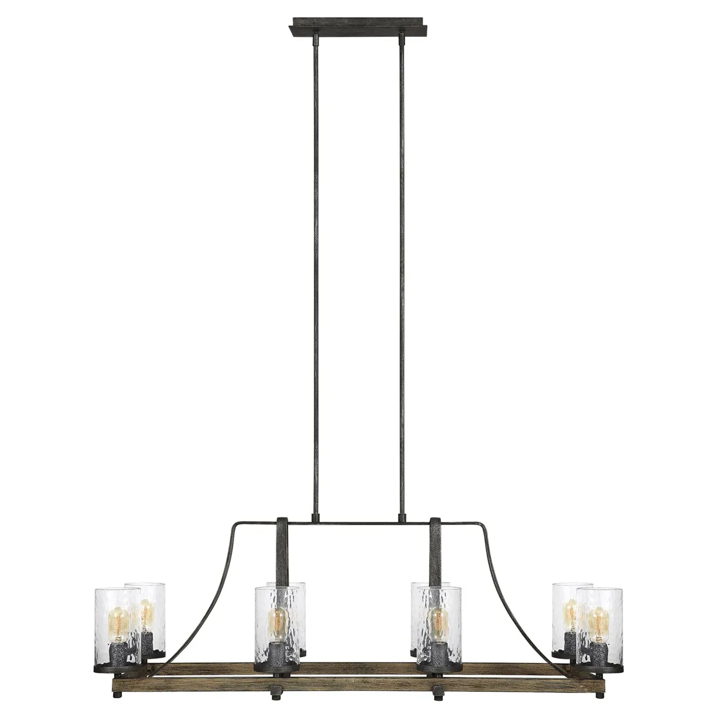 Angelo Linear Chandelier - Weathered Oak, Steel