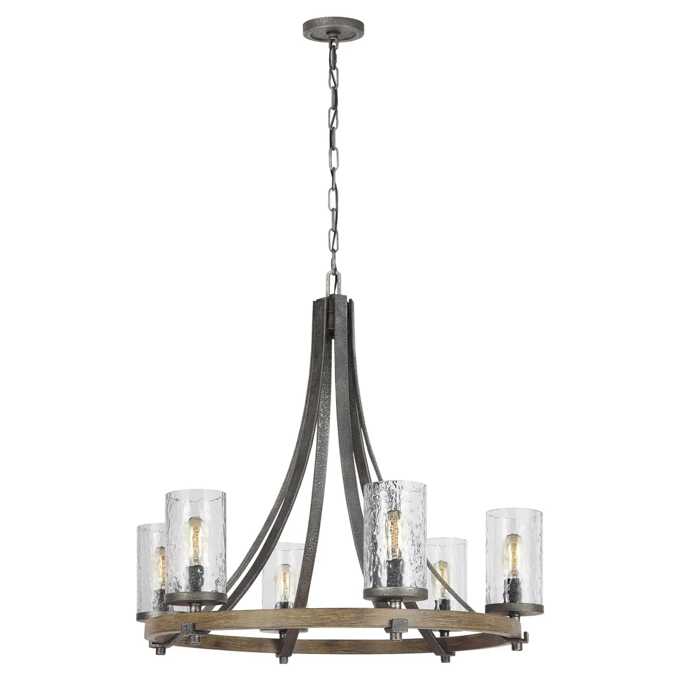 Angelo Medium Chandelier - Weathered Oak, Steel