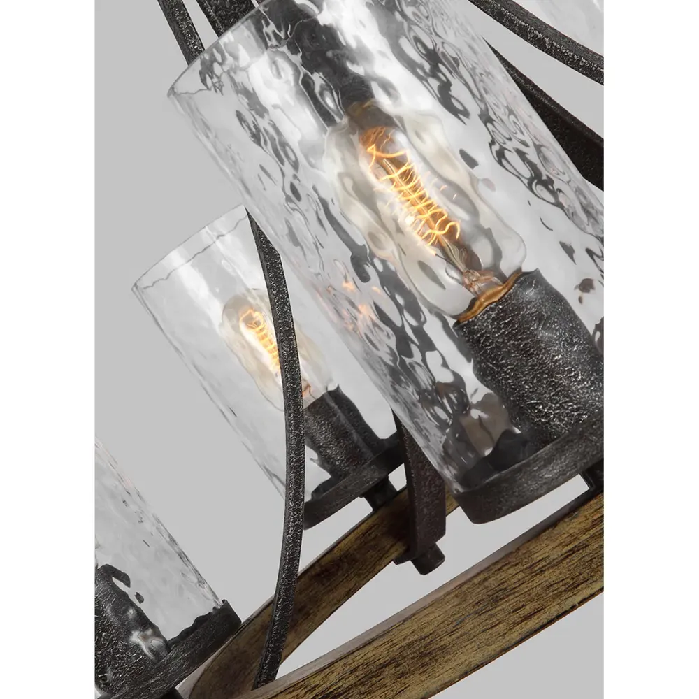 Angelo Small Chandelier - Weathered Oak, Steel