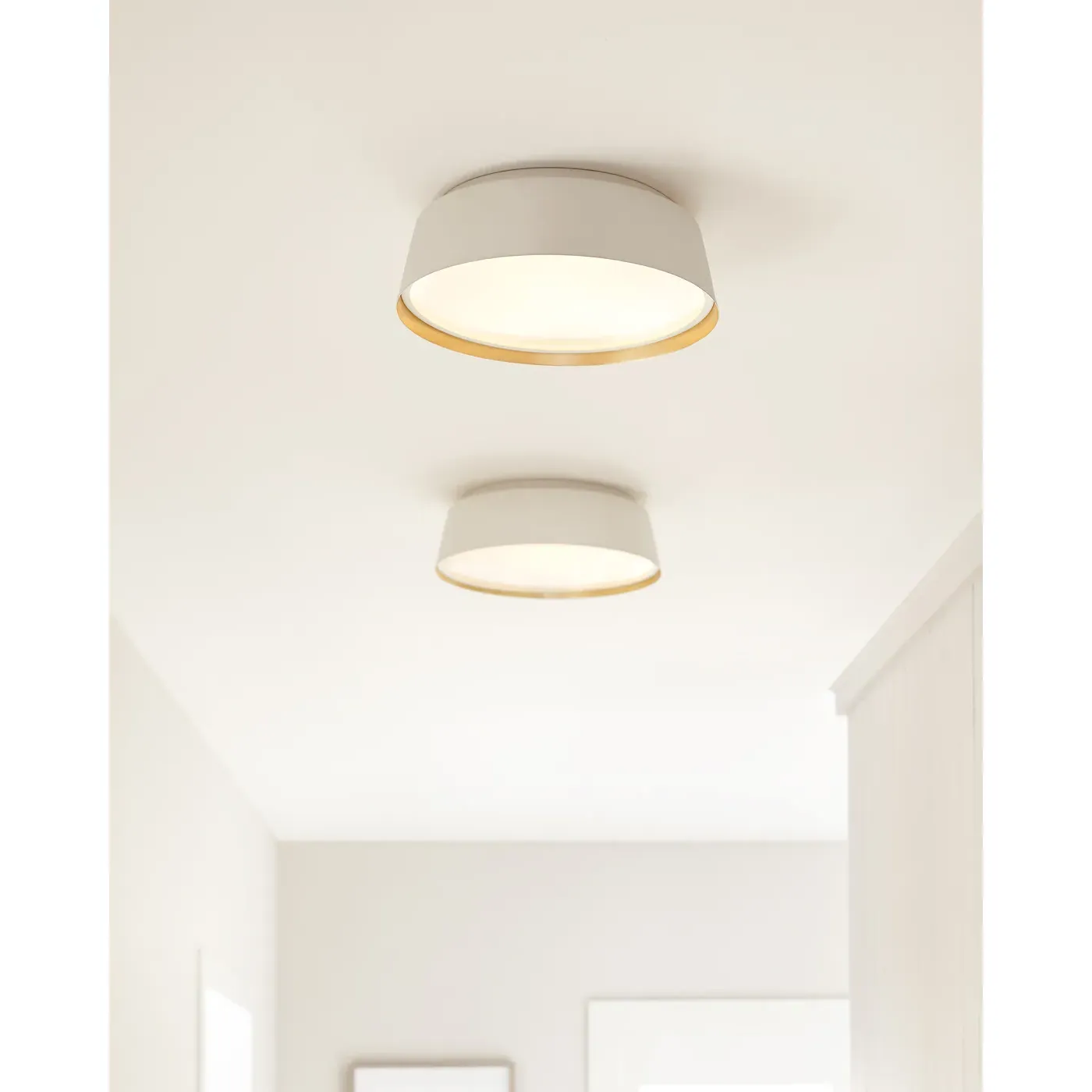 Asher Medium Flush Mount - Matte White, Steel