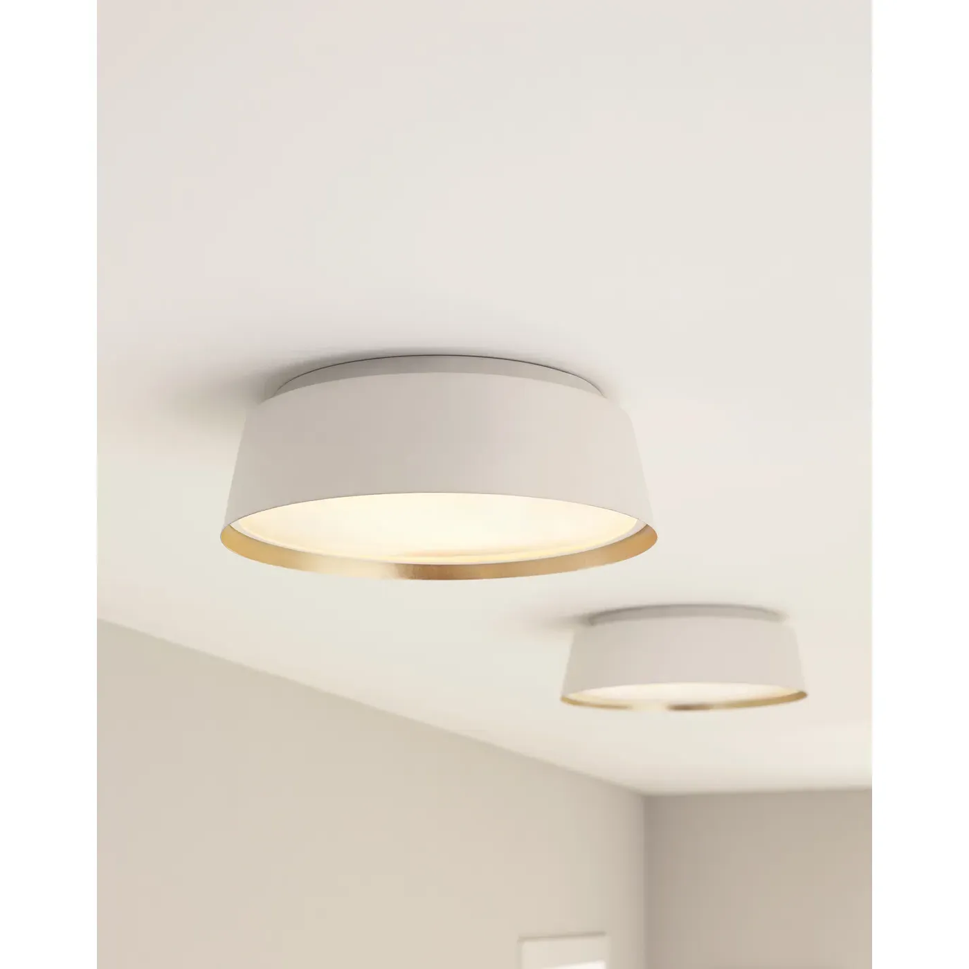 Asher Medium Flush Mount - Matte White, Steel