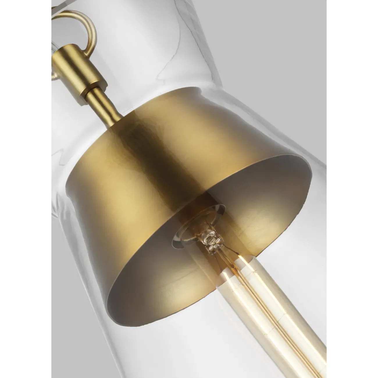 Atlantic Narrow Pendant Light - Burnished Brass, Glass