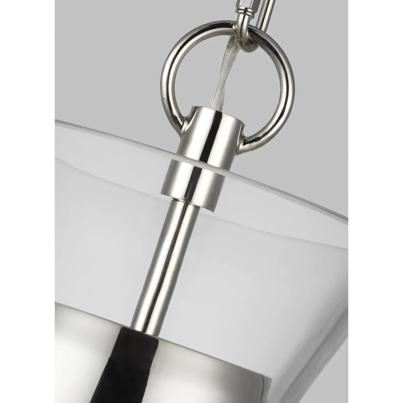 Atlantic Narrow Pendant Light - Polished Nickel, Glass