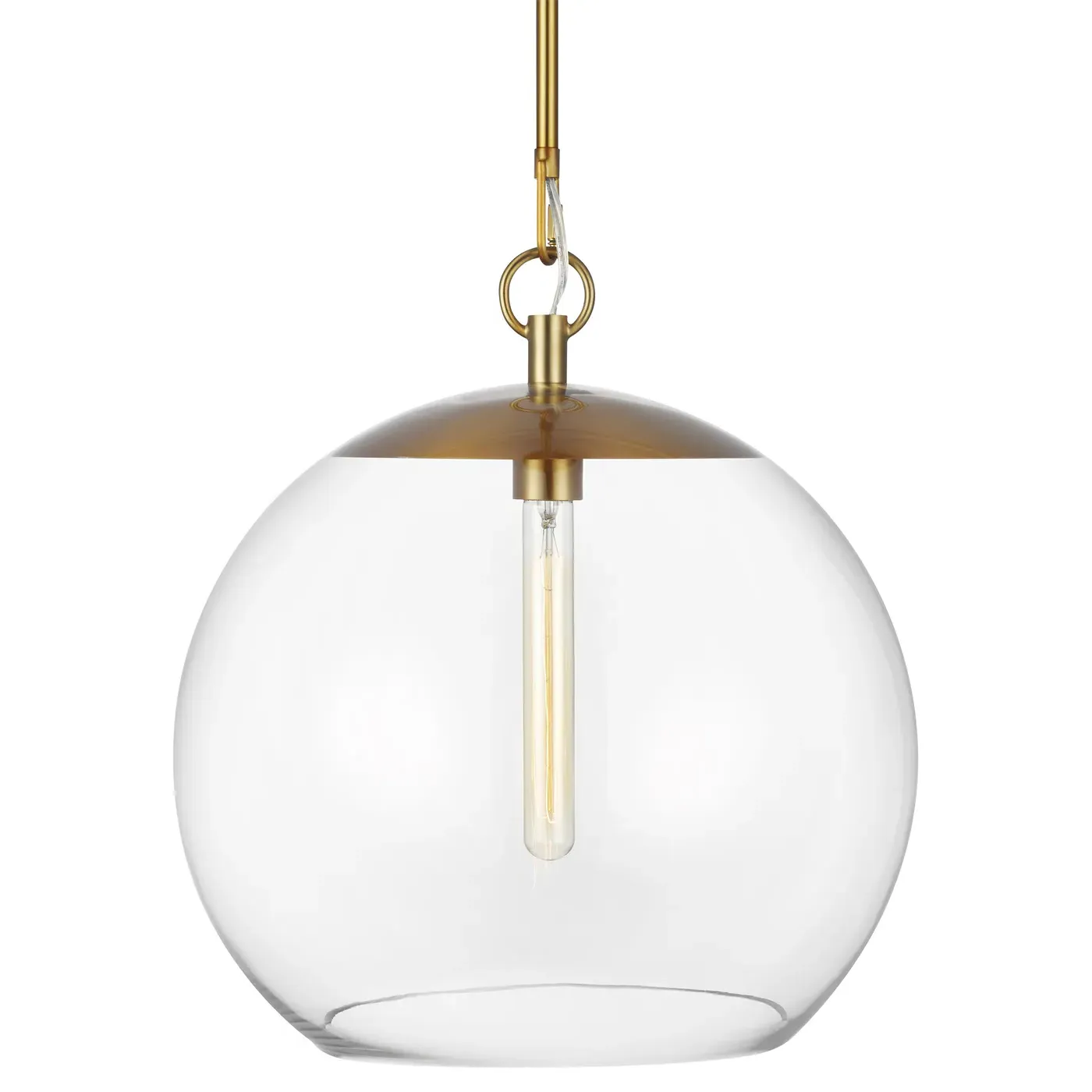 Atlantic Round Pendant Light - Burnished Brass, Glass