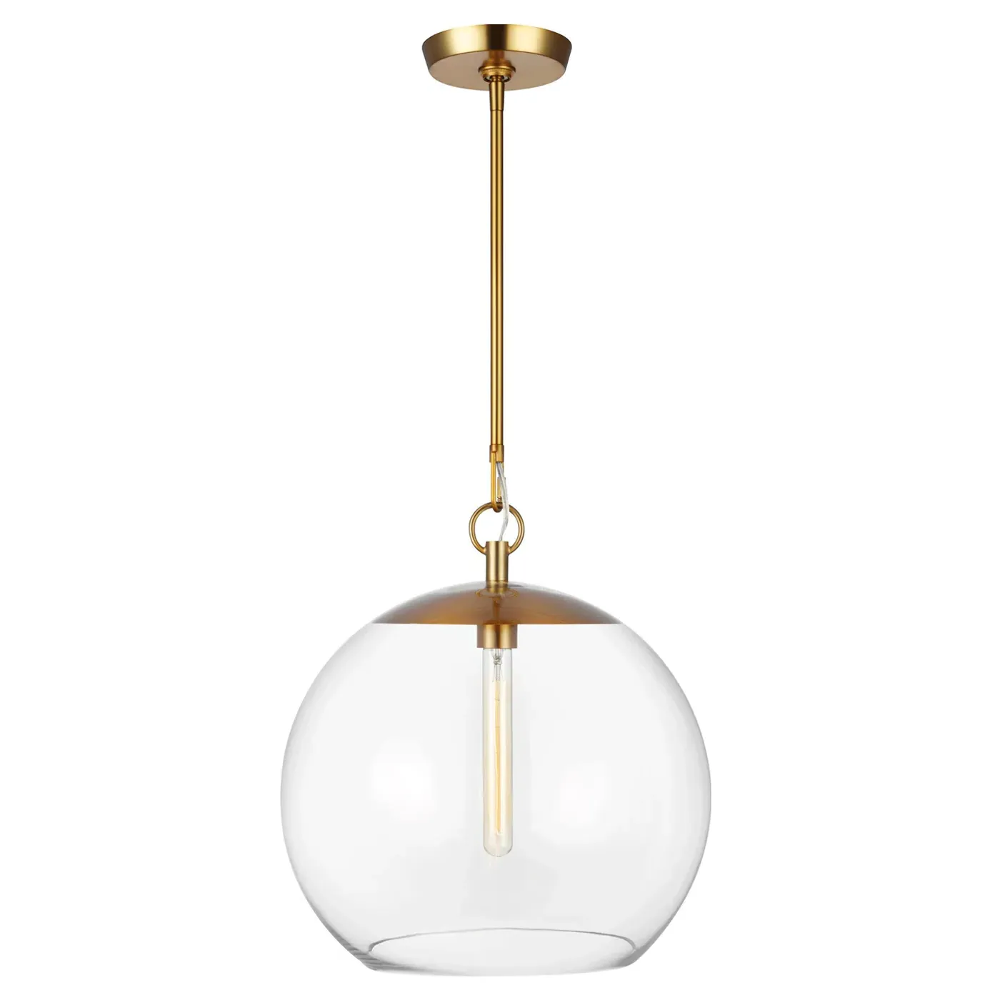 Atlantic Round Pendant Light - Burnished Brass, Glass
