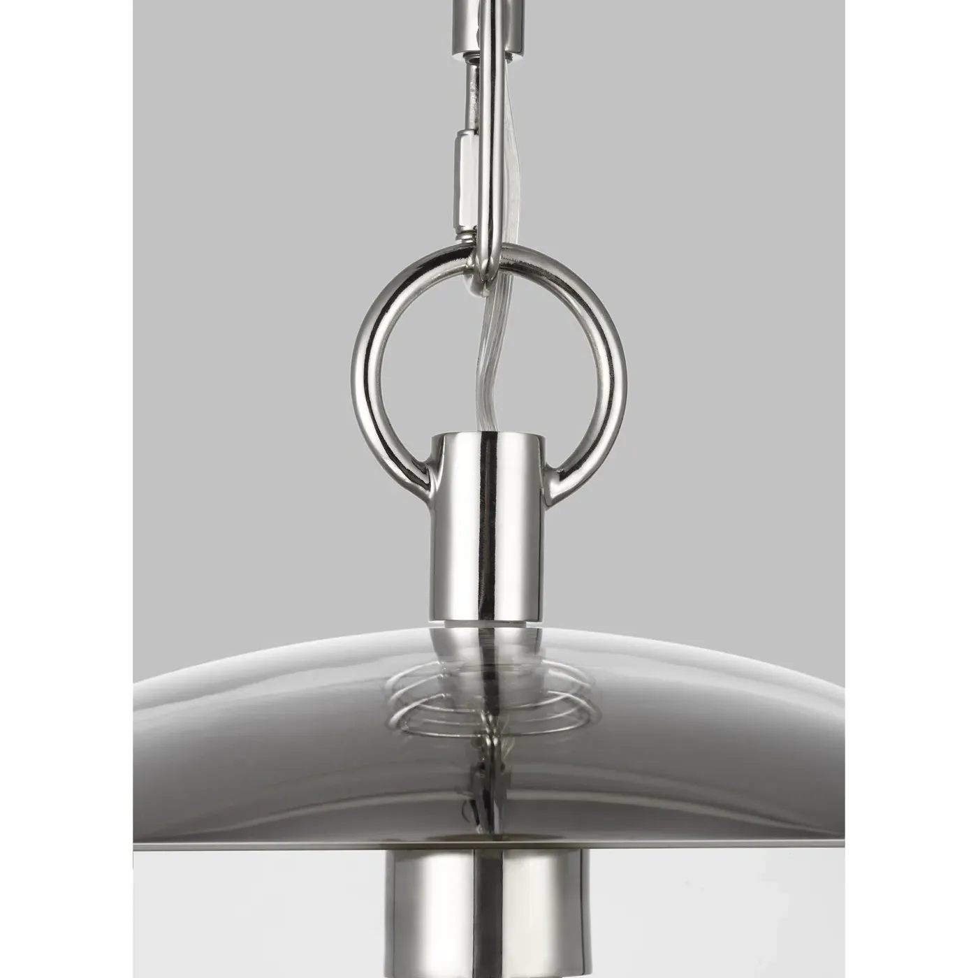 Atlantic Round Pendant Light - Polished Nickel, Glass