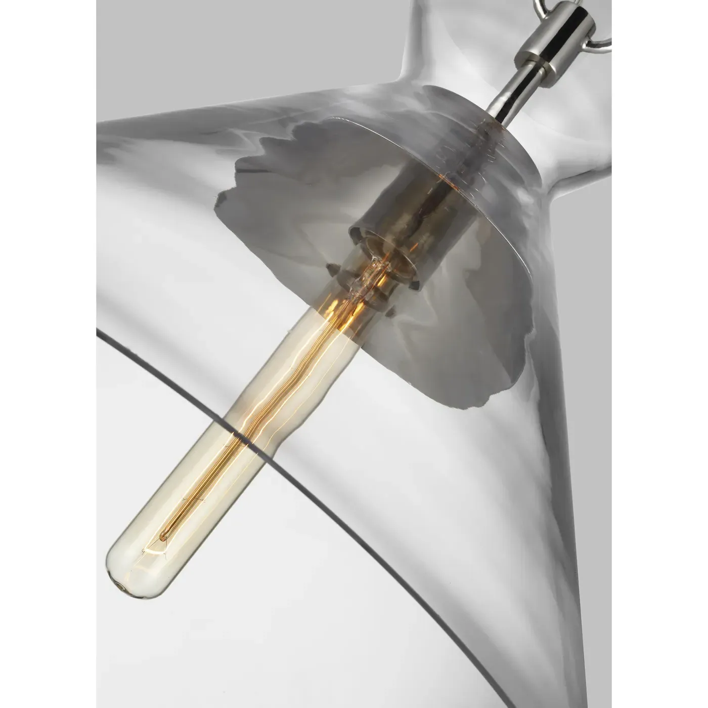 Atlantic Wide Pendant Light - Polished Nickel, Glass