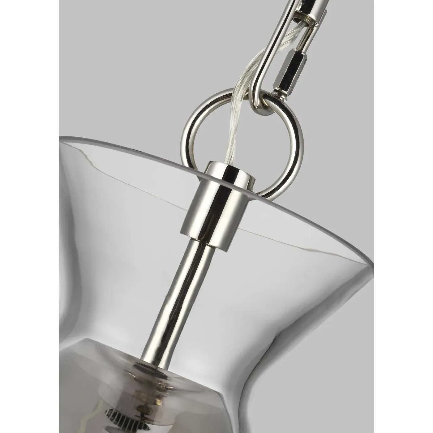 Atlantic Wide Pendant Light - Polished Nickel, Glass