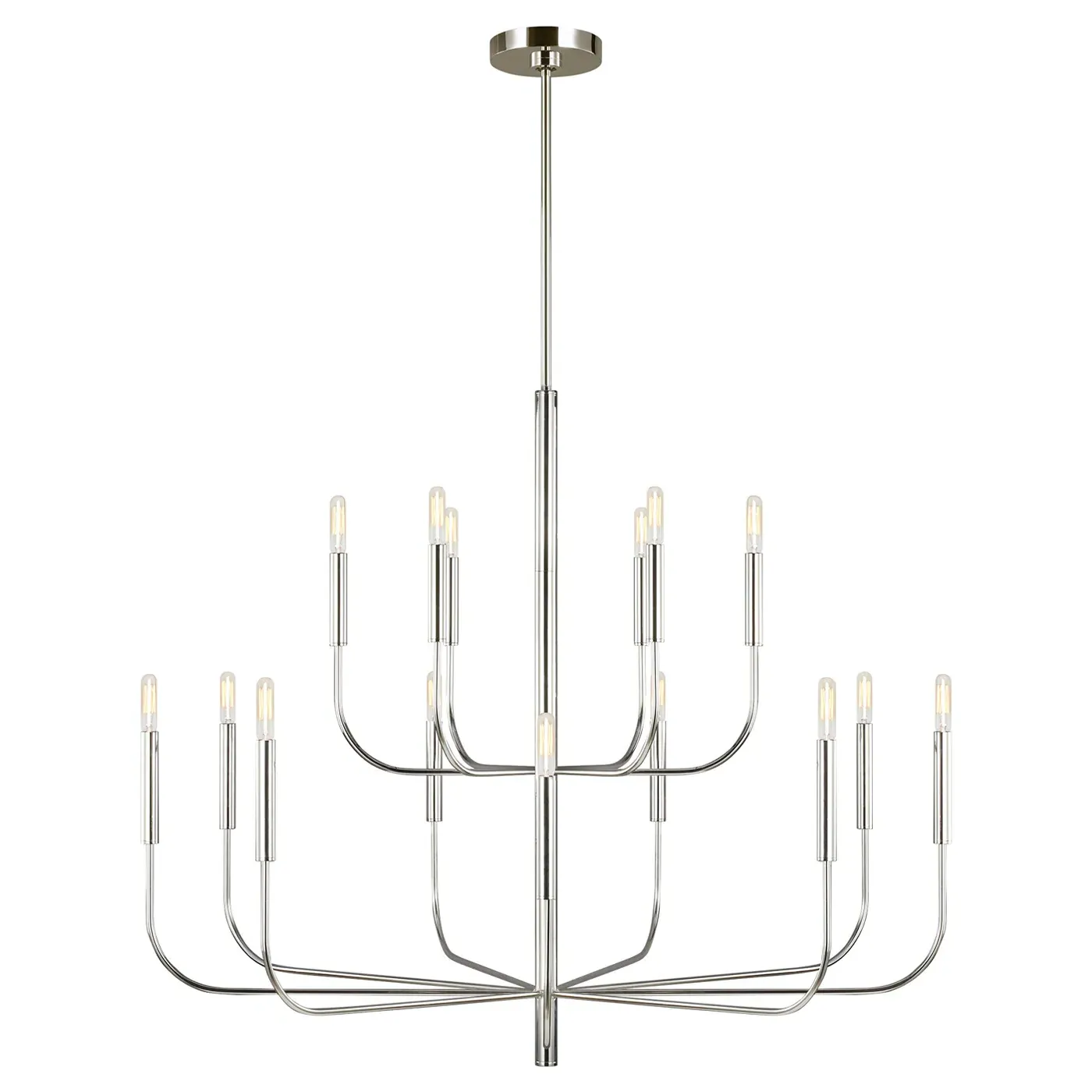 Brianna 2 Tier Chandelier - Polished Nickel