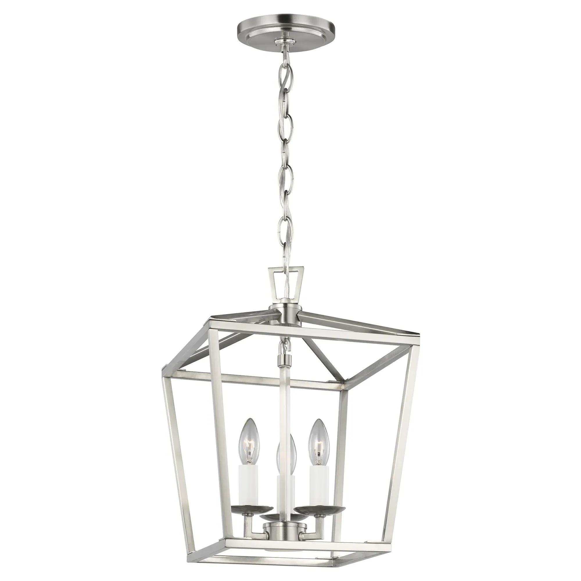 Dianna 3 Light Lantern Pendant - Brushed Nickel