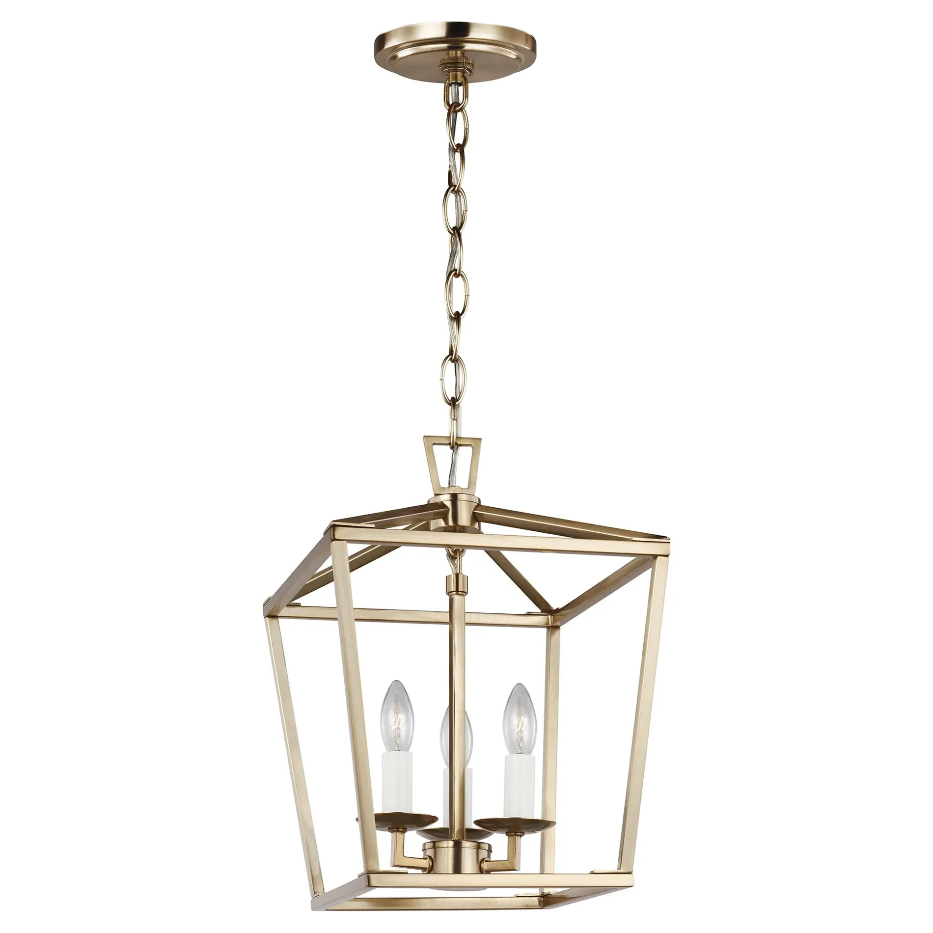 Dianna 3 Light Lantern Pendant - Satin Brass