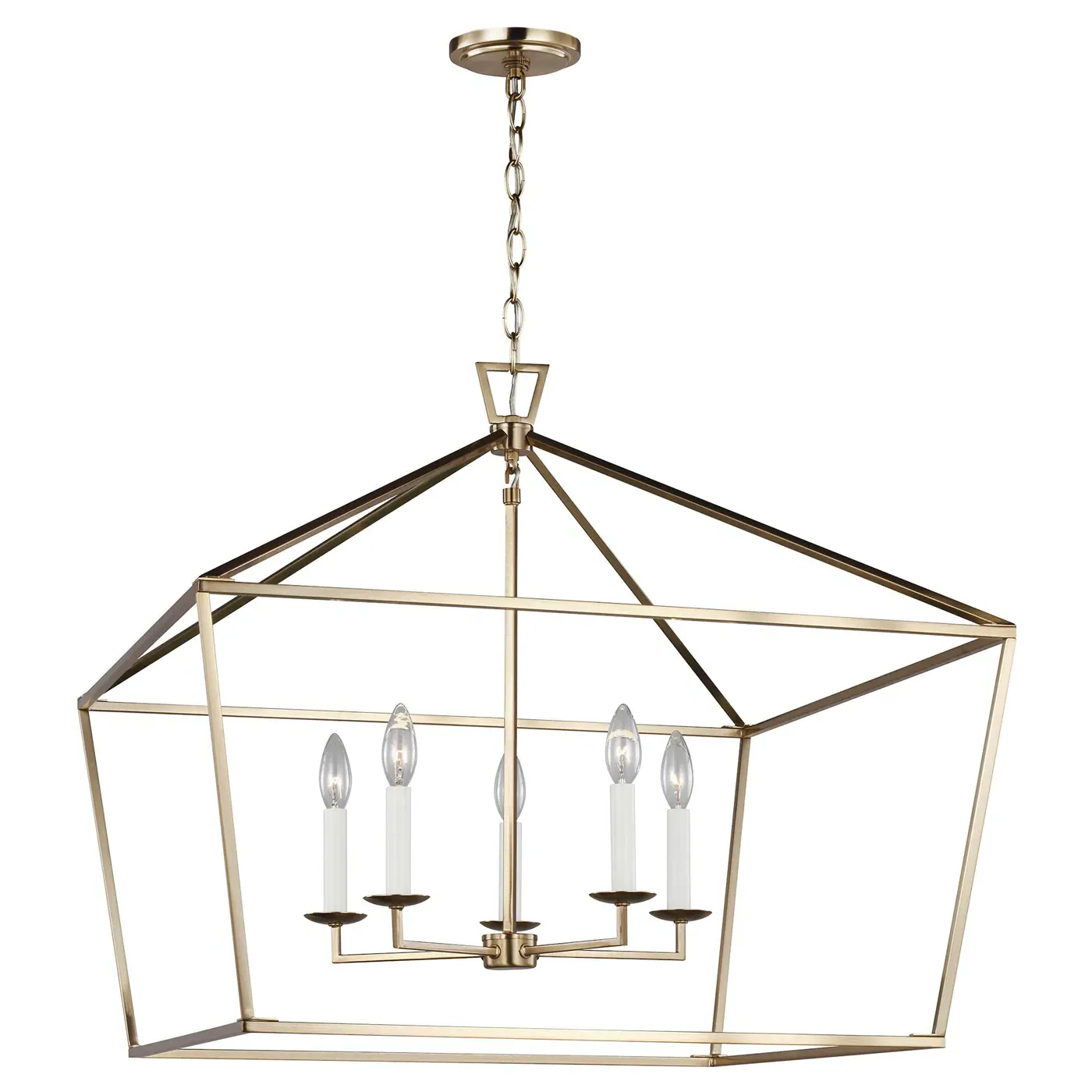 Dianna 5 Light Lantern Pendant - Satin Brass