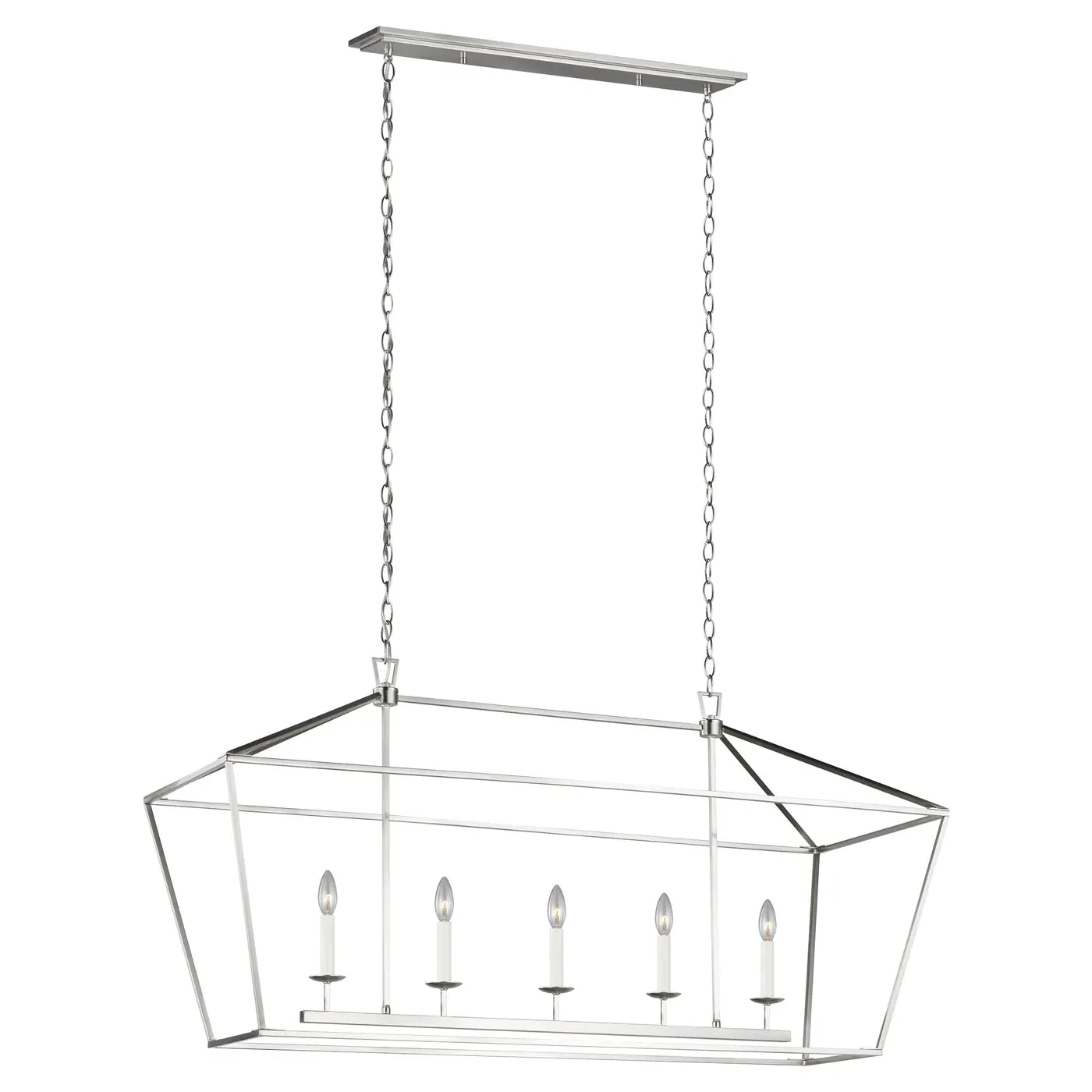Dianna 5 Light Linear Chandelier - Brushed Nickel
