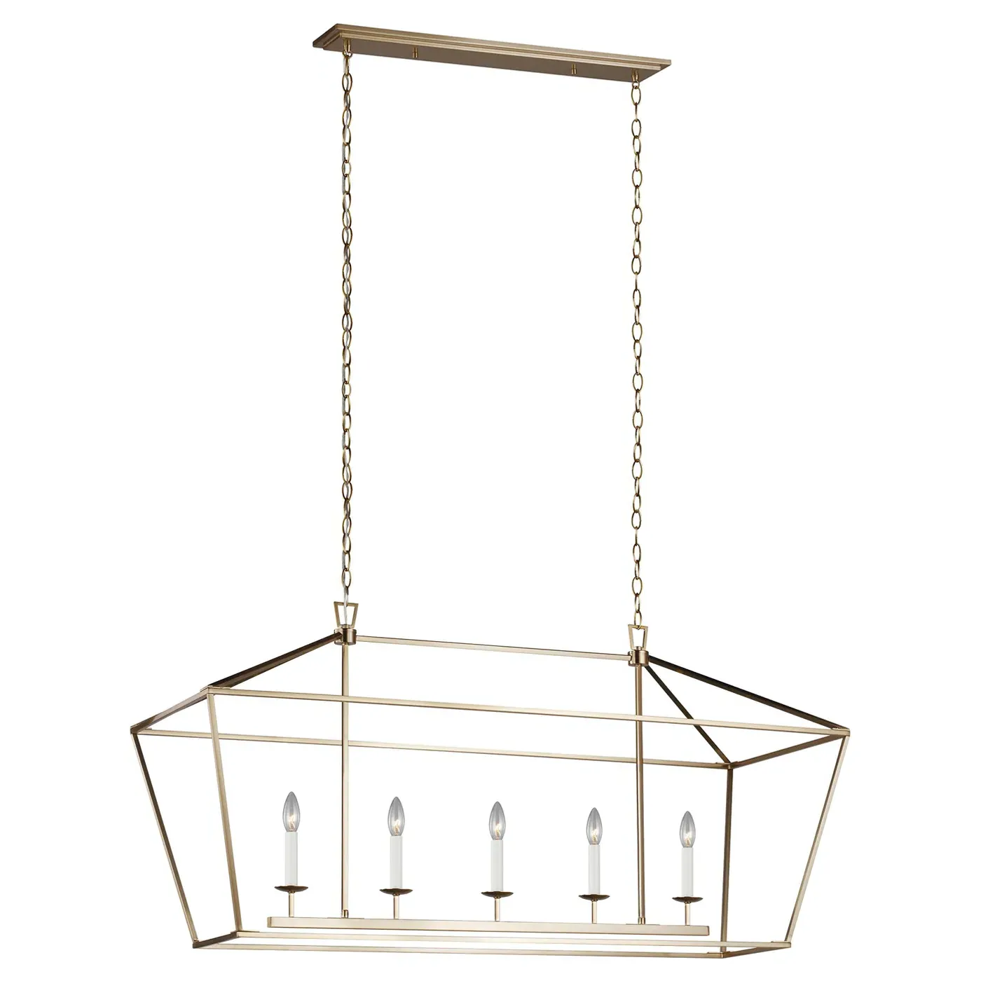 Dianna 5 Light Linear Chandelier - Satin Brass