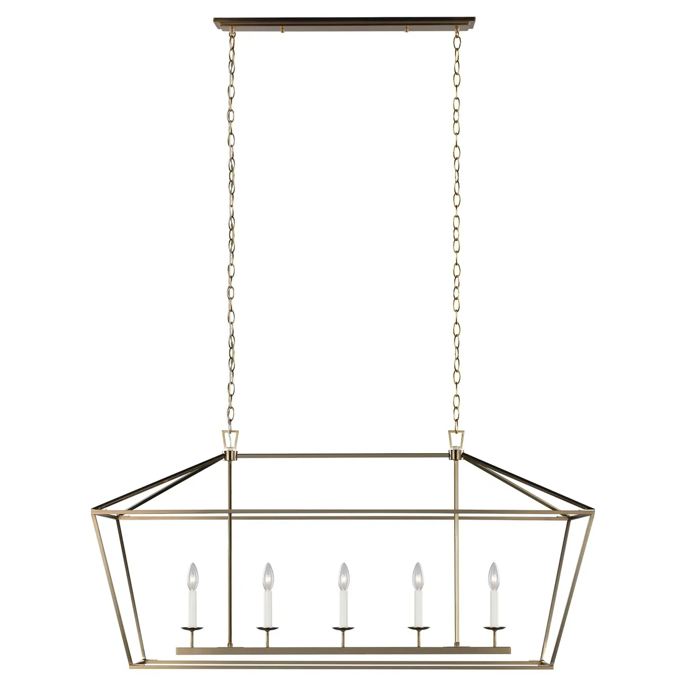 Dianna 5 Light Linear Chandelier - Satin Brass