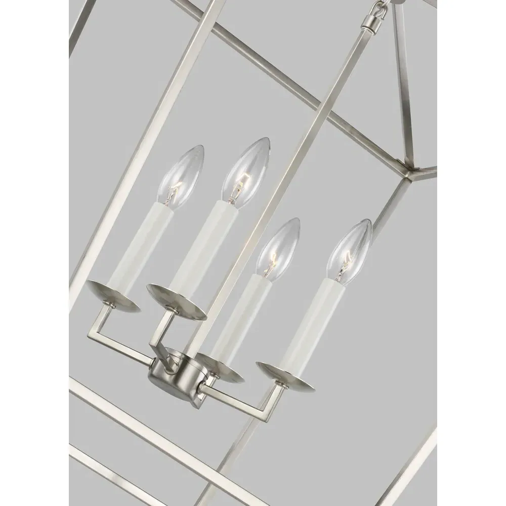 Dianna Medium 4 Light Lantern Pendant - Brushed Nickel