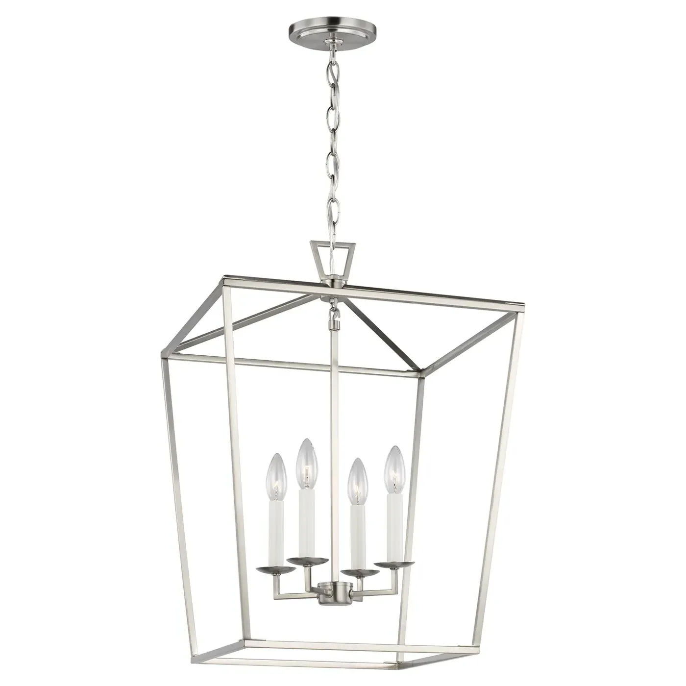 Dianna Medium 4 Light Lantern Pendant - Brushed Nickel