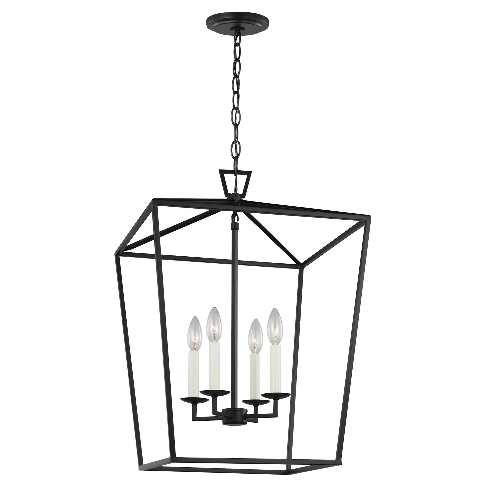 Dianna Medium 4 Light Lantern Pendant - Midnight Black