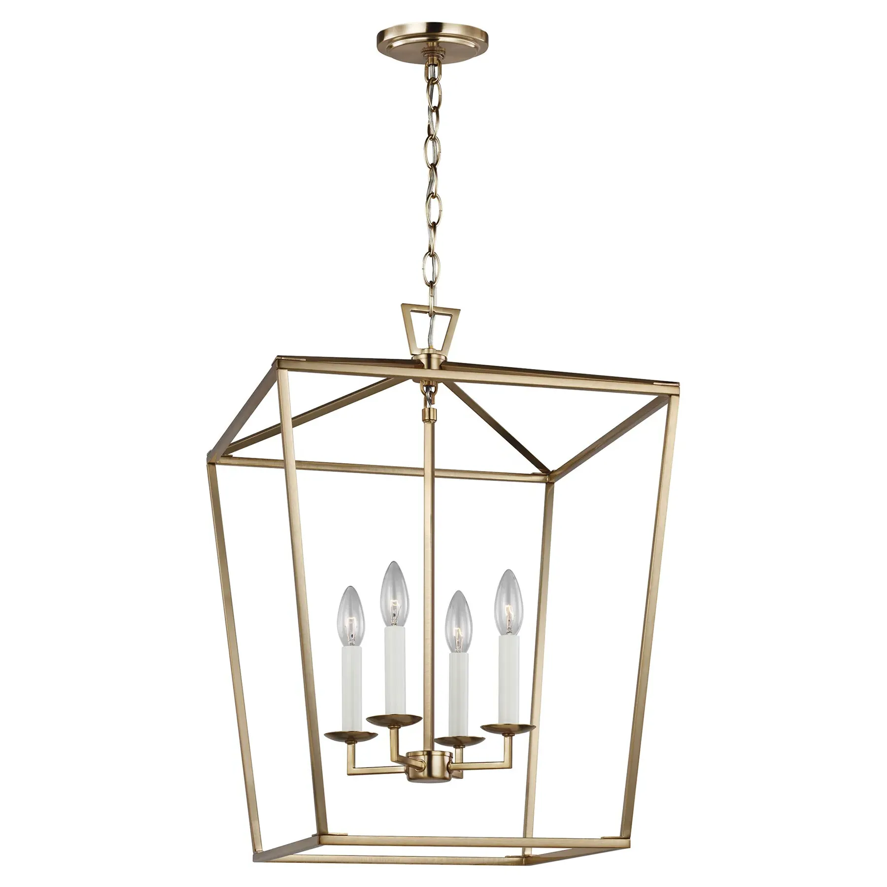 Dianna Medium 4 Light Lantern Pendant - Satin Brass