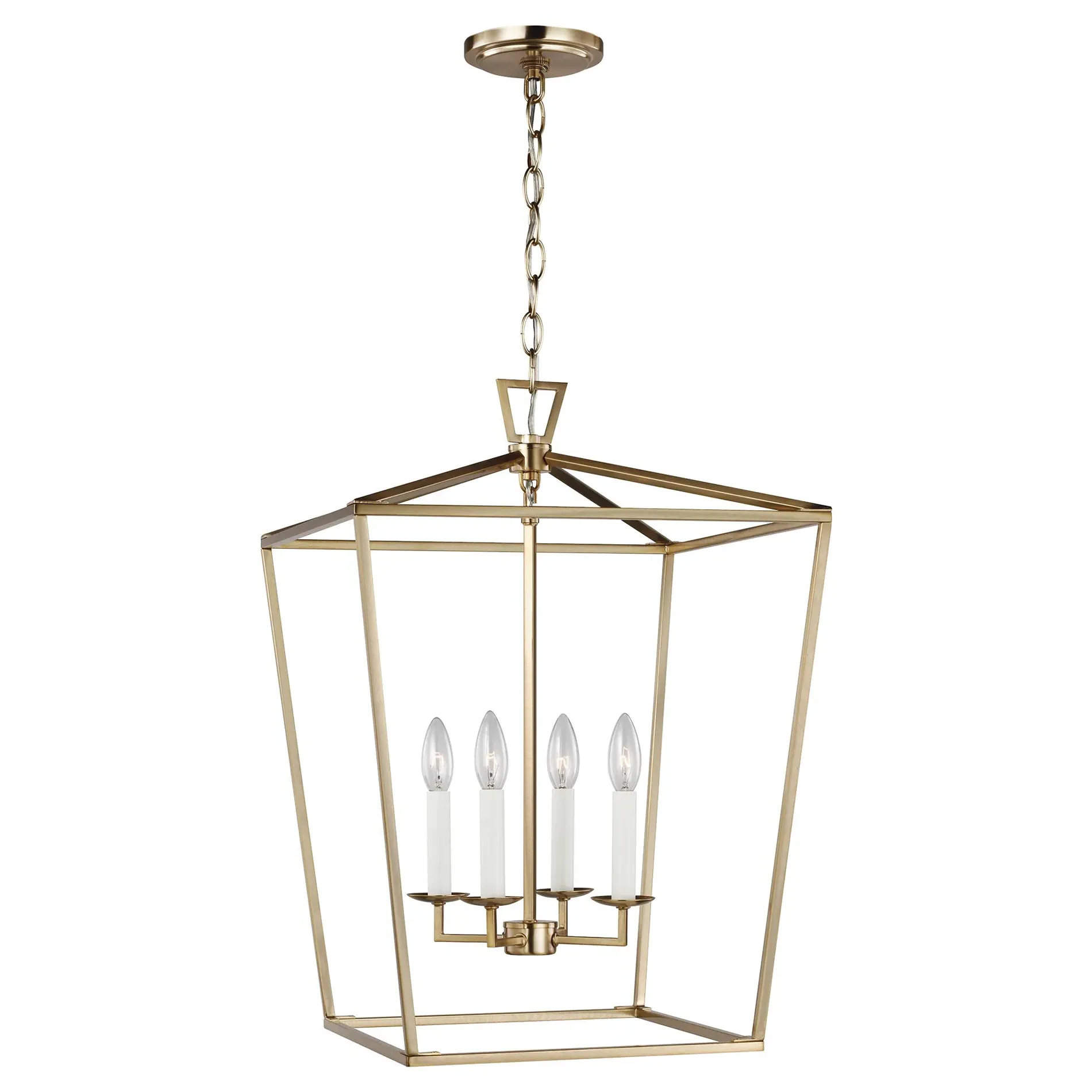 Dianna Medium 4 Light Lantern Pendant - Satin Brass