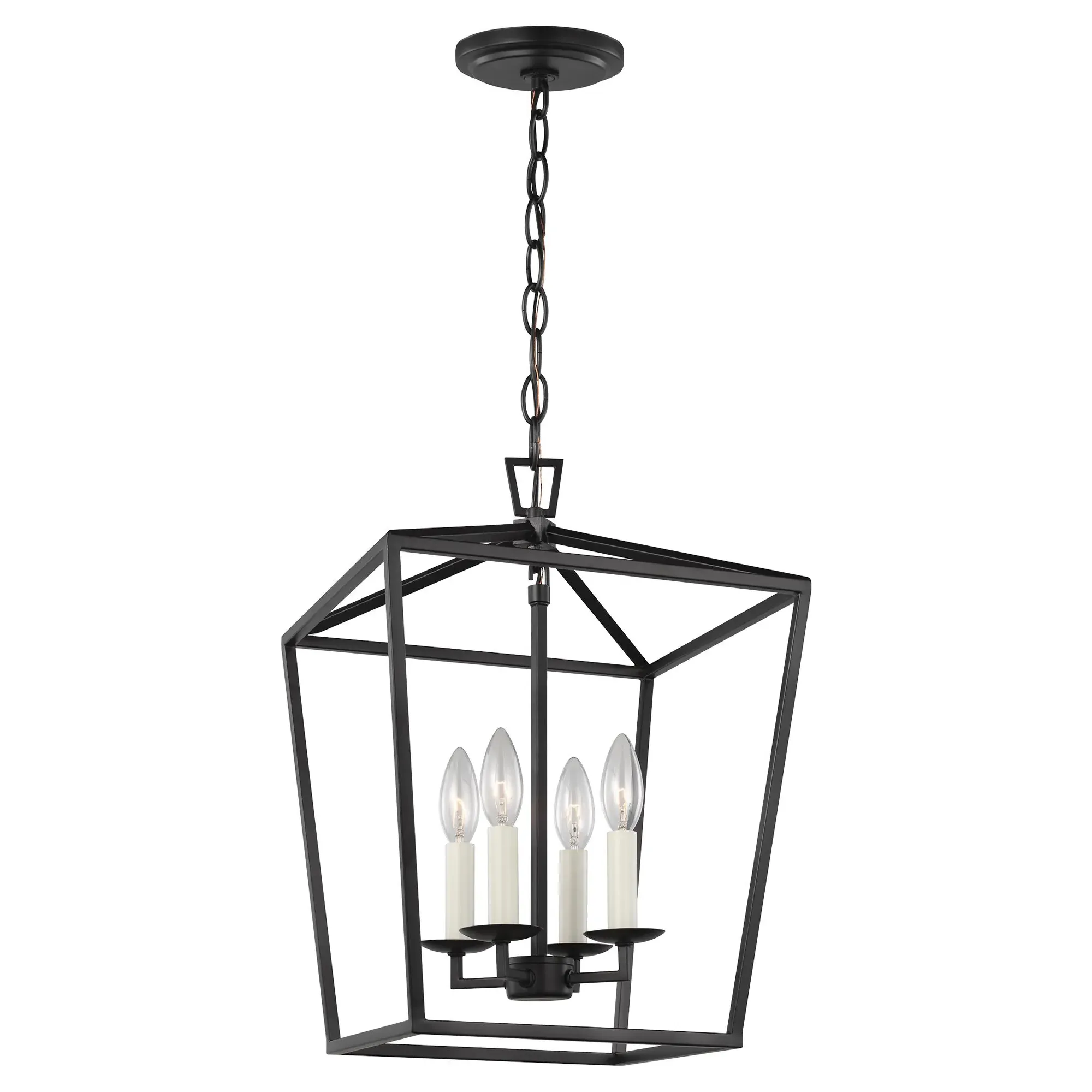 Dianna Small 4 Light Lantern Pendant - Midnight Black