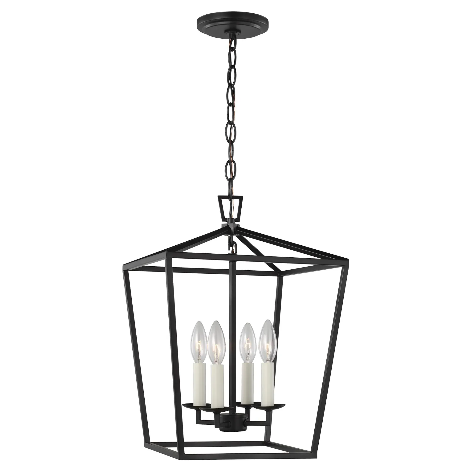 Dianna Small 4 Light Lantern Pendant - Midnight Black