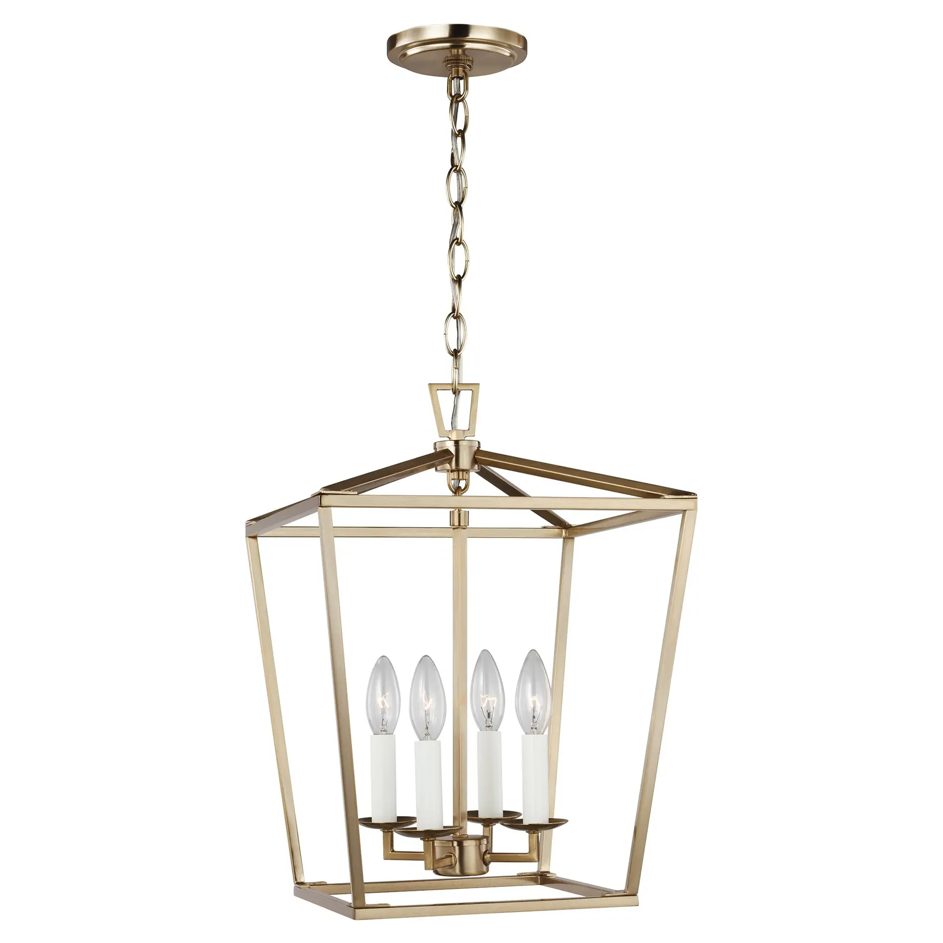 Dianna Small 4 Light Lantern Pendant - Satin Brass