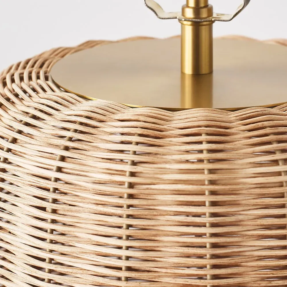 Dumar Round Table Lamp - Brown, Rattan