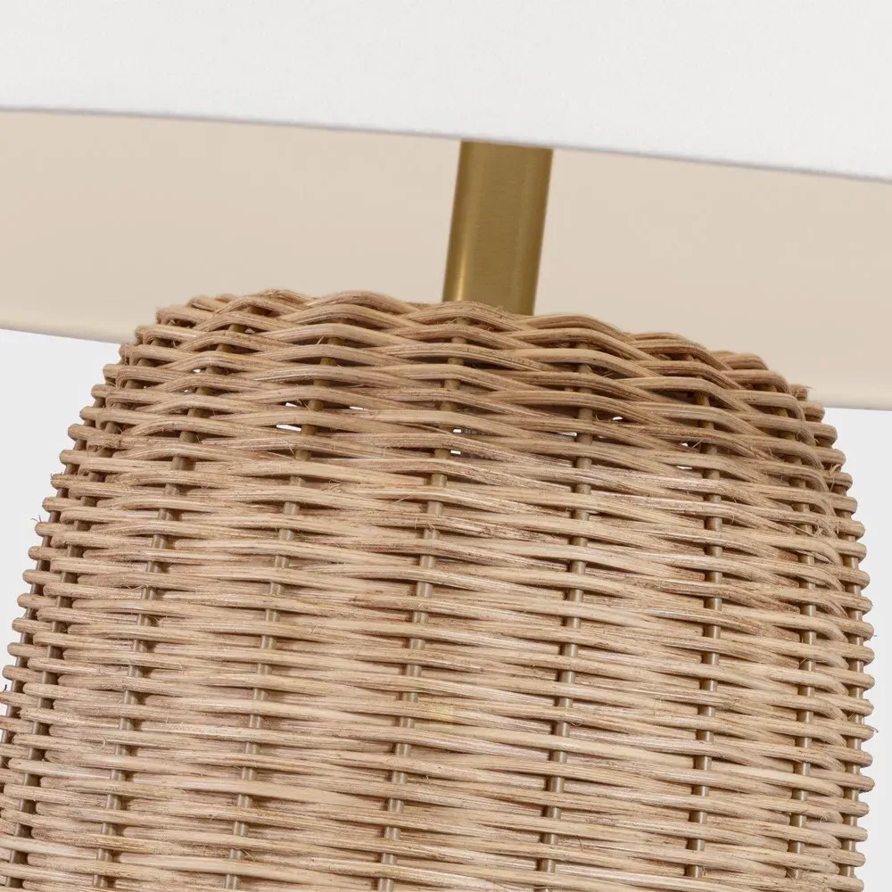 Dumar Tall Table Lamp - Brown, Rattan