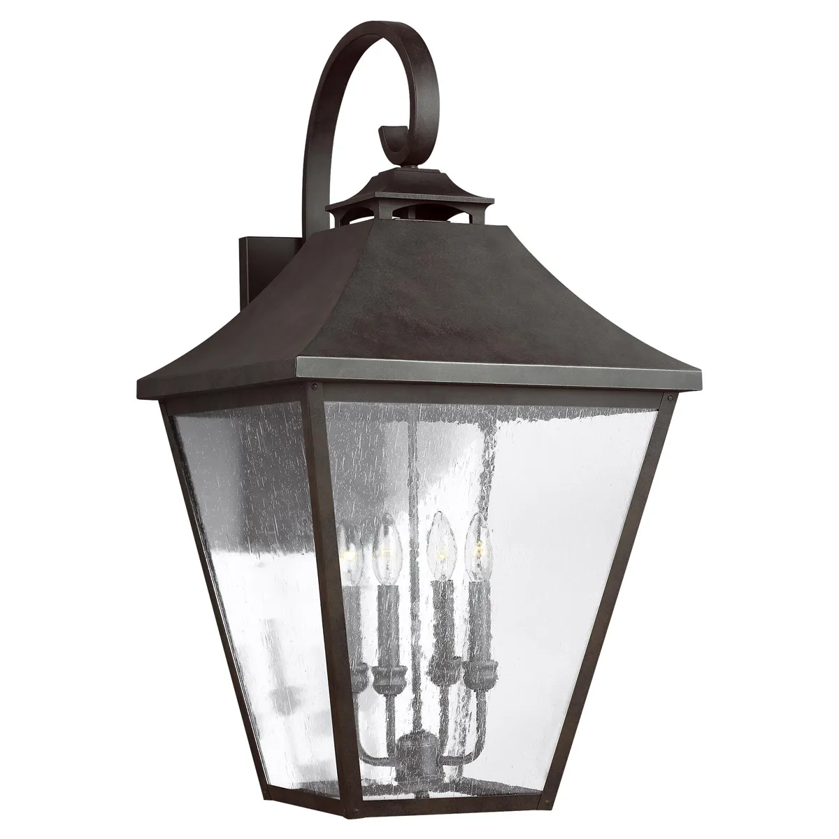 Galena Extra Large Lantern Sconce - Sable, Stainless Steel