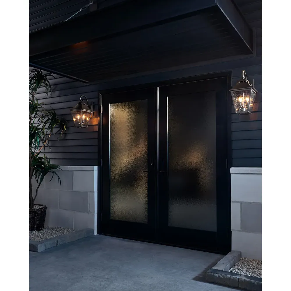 Galena Large Lantern Sconce - Sable, Stainless Steel