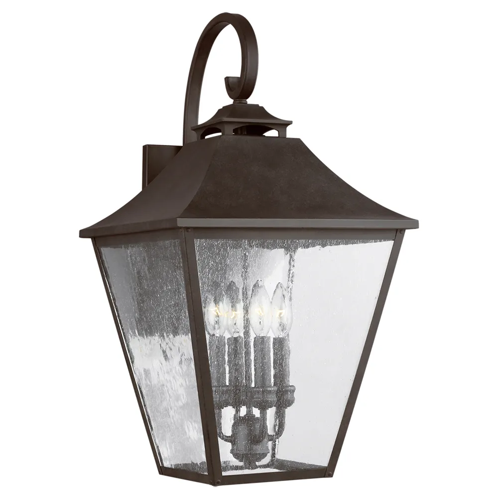 Galena Large Lantern Sconce - Sable, Stainless Steel