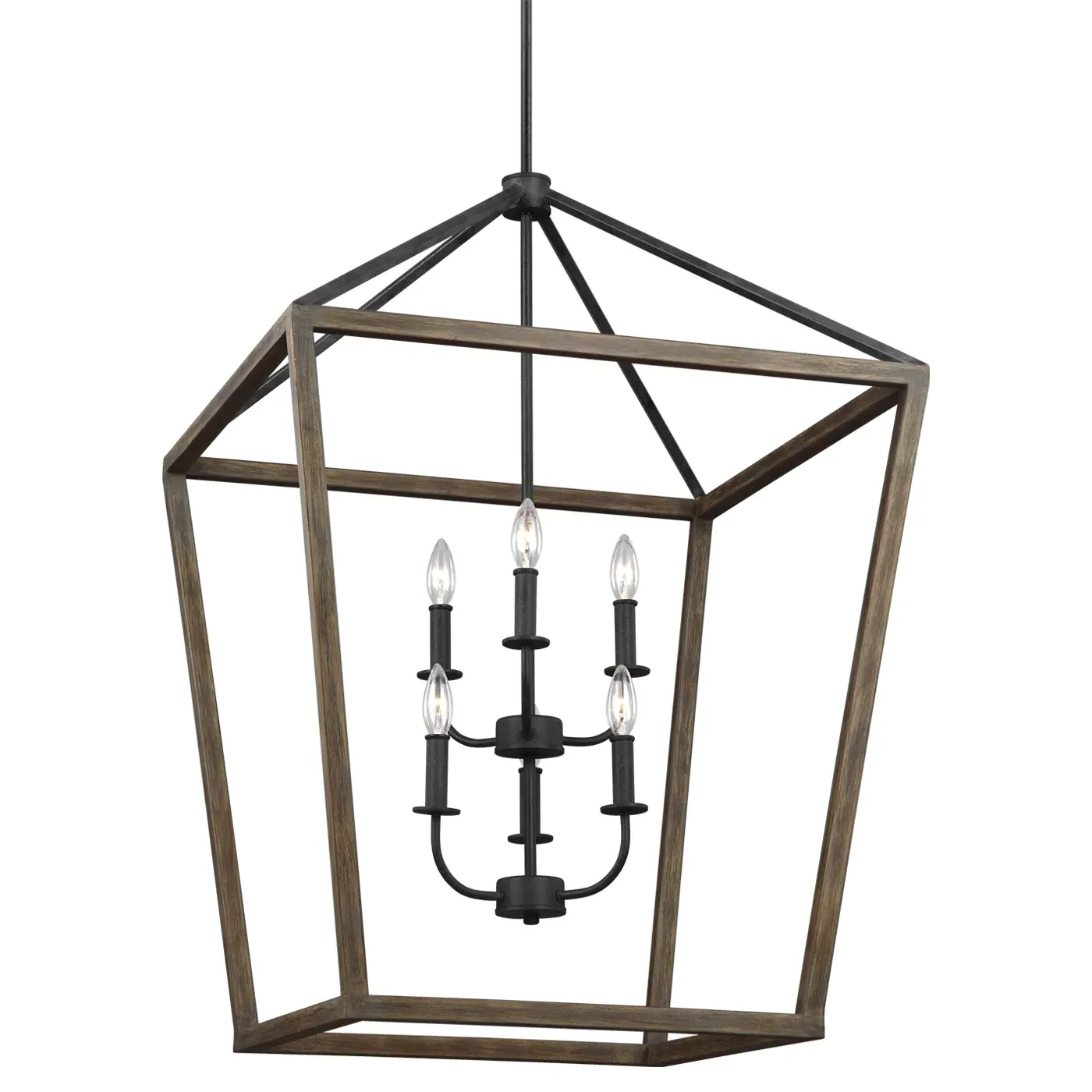 Gannet Large Chandelier - Brown, Oak