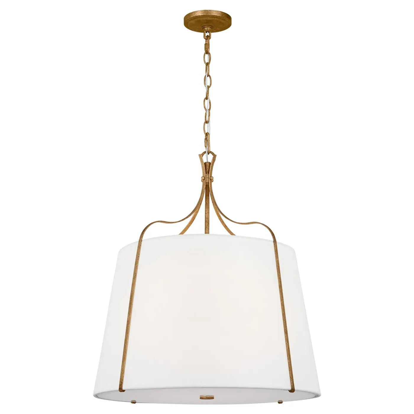 Leander Large Hanging Shade Pendant - Antique Gild, Steel