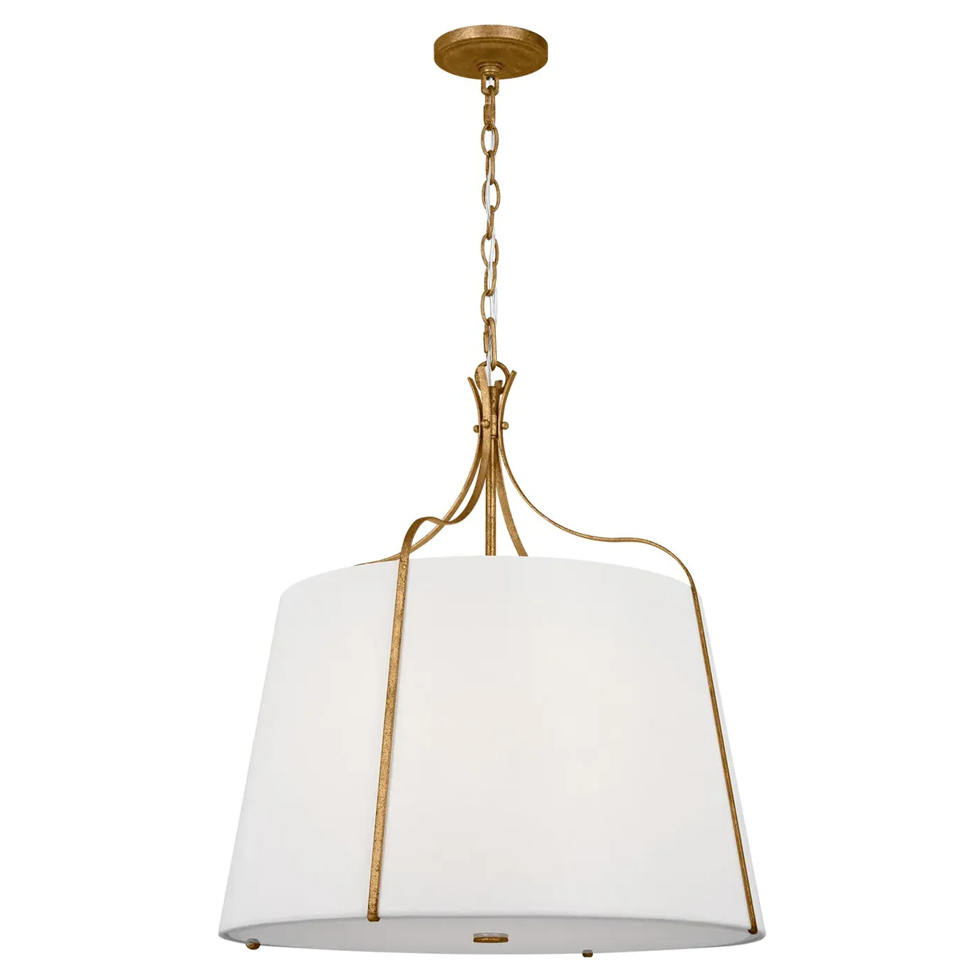 Leander Large Hanging Shade Pendant - Antique Gild, Steel