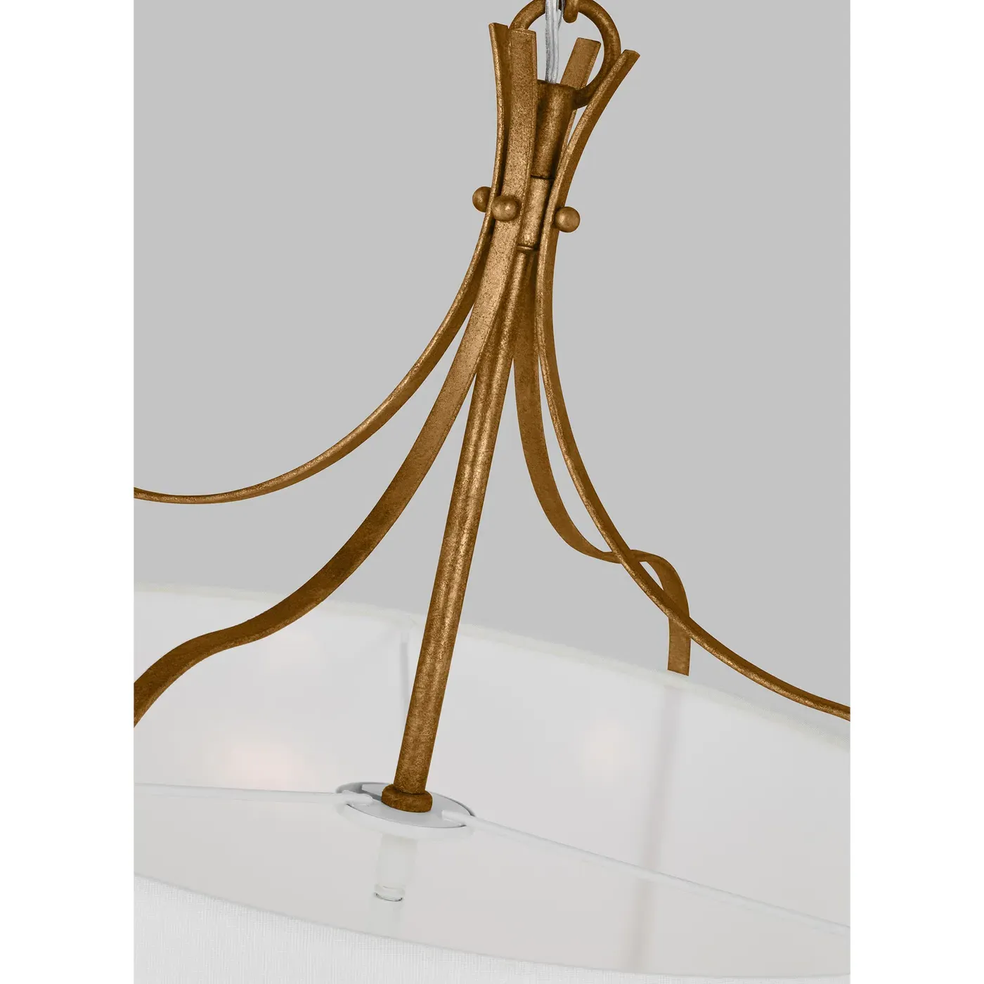 Leander Large Hanging Shade Pendant - Antique Gild, Steel