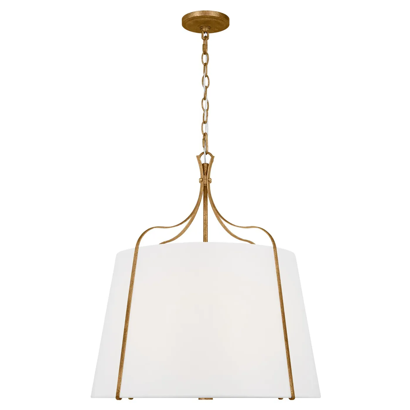 Leander Large Hanging Shade Pendant - Antique Gild, Steel